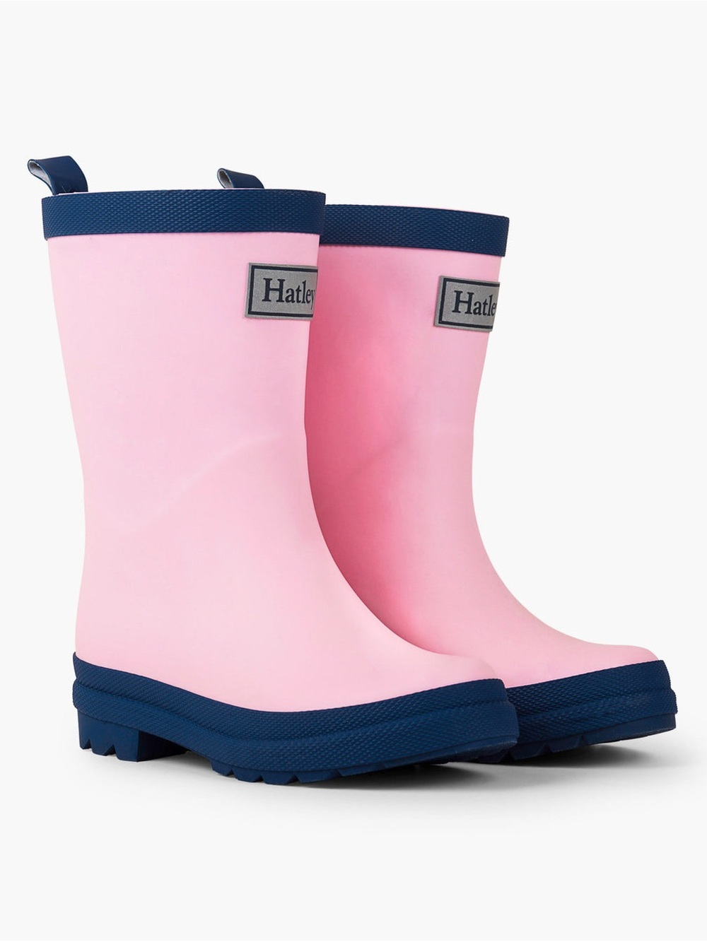 Hatley Pink and Navy Rubber Kids' Rain Boots